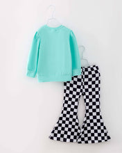 Christmas Plaid Santa HOLLY JOLLY Sweatshirt & Bell Pants Kids Set