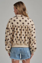 Oatmeal Coffee Polka Dot Half Zip Pullover
