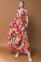 Burgundy printed woven maxi dress