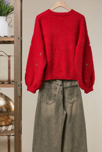 Red Christmas Tree Embroidered Soft Cardigan