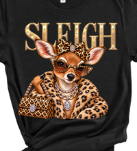 Black Sleigh Deer Glam Blingy Festive Rhinestone Graphic Sweatshirt