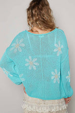 Paradise Mint Round neck balloon sleeve floral prints POL Sweater