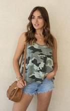 Army Green Camo Fringe Edge Venti Tank Top
