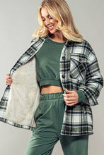 Black Checkered Sherpa Lined Oversized Button Urban Daizy Jacket