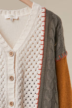 Ivory Multi Color-Blocked Knit Sweater
