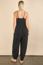 Black PLUS SIZE Mineral Washed Cotton Gauze Jumpsuit