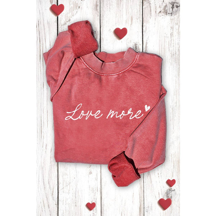 Mineral Vintage Red Love More Graphic Sweatshirt