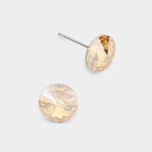 Light Ruby 8mm Round Crystal Stud Earrings
