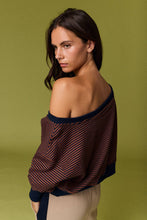 Navy Camel Amira Striped Lounge Sweatshirt
