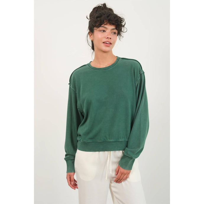 Drop Shoulders Crewneck HYFVE Sweatshirt: Dark Green