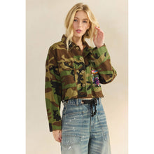 Camo Sequin Contrast Veveret Jacket