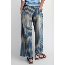 Denim Stripe Baggy Pull On Jeans