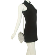 Silver Rhinestone Fringe Wristlet Evening Bag