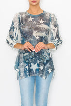 Denim Mesh America Blouse