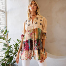 Latte 3/4 Ruffle Sleeves Western Blouse Top