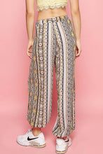 POL Cream Multi colored printed woven casual pants