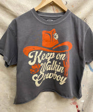 Charcoal Walk On Cowboy Relaxed Crop T-shirt