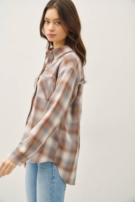 Mocha Cambell Plaid Boxy Shirt