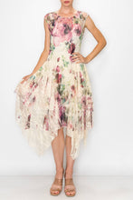 Big Rose Sleeveless tiered all lace dress