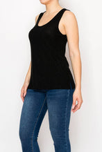 Black Shimmery Essential Sleeveless Lurex Tank