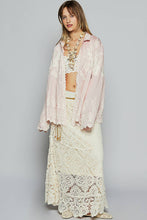 Pink Long sleeve crochet embroidered shirt POL top