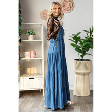 Med Wash Embroidered Strap Flowy Veveret overalls