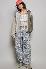 Beige Multi Floral Animal Print Contrast Color Block Quilted POL Jacket