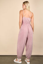 Mauve PLUS SIZE Mineral Washed Cotton Gauze Jumpsuit