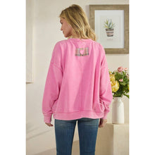 Bubble Gum Washed Heart Patchwork Oli+Hali Knit Pullover