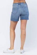 Medium High Waist Embroidered Pocket Judy Blue Cutoffs