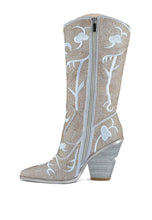 Silver Glimmer Calf Boots