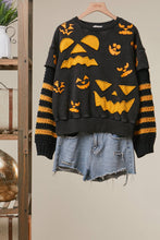 Black Colorblock with Striped Sleeves Top