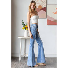 Denim Stud Detail Distressed Stretchy Flare Oli+Hali Jeans