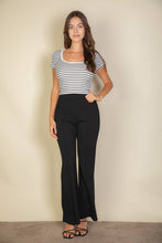 High Waist Stretch Crepe Flare Pants: Black / S