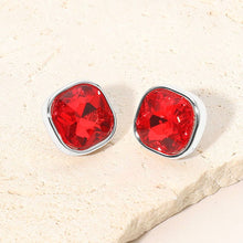 Green Square Cut Gem Evening Stud Earrings