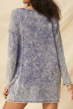 Denim Blue Freedom Vintage Graphic Long-Sleeve T-Shirt Mini Dress