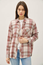 Dusty Pink Vintage Plaid Boxy Shirt