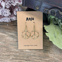 Gold Plated Earrings - Smaller Size Peace Sign