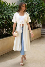 Buttermilk Short Sleeve Open Front Venti Long Top