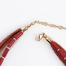 Cabernet Kirrily Seed Bead with Cast Textured Accent 16" Necklace