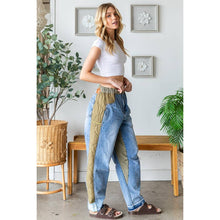 Denim Washed Colorblock Contrast Oli+Hali Jeans