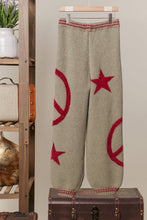Dark Olive Peace & Stars Cozy Knit Pants