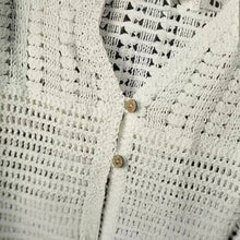 Beige Crosa - Hollow-Out Knit Short-Sleeve Cardigan