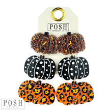 Black Fall pumpking earring