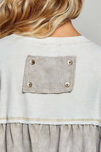 Sand Mixed Panel Thermal Top Vintage Wash Relaxed Fit POL Shirt