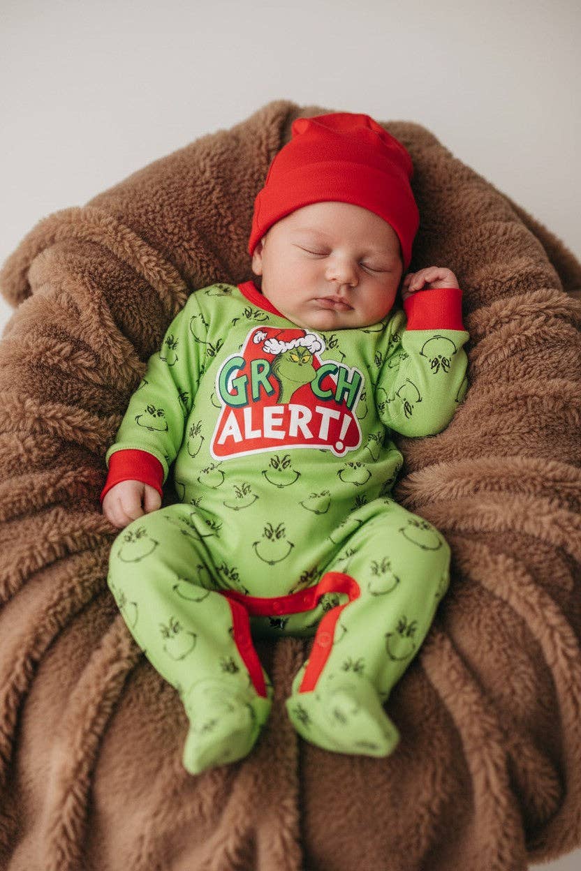 Christmas character baby bodysuit with snaps. RPB60323 MON: 6-12M