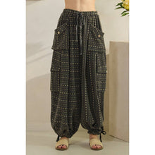 Black Washed 3D Pocket Flower Wide Leg Oli+Hali Pants