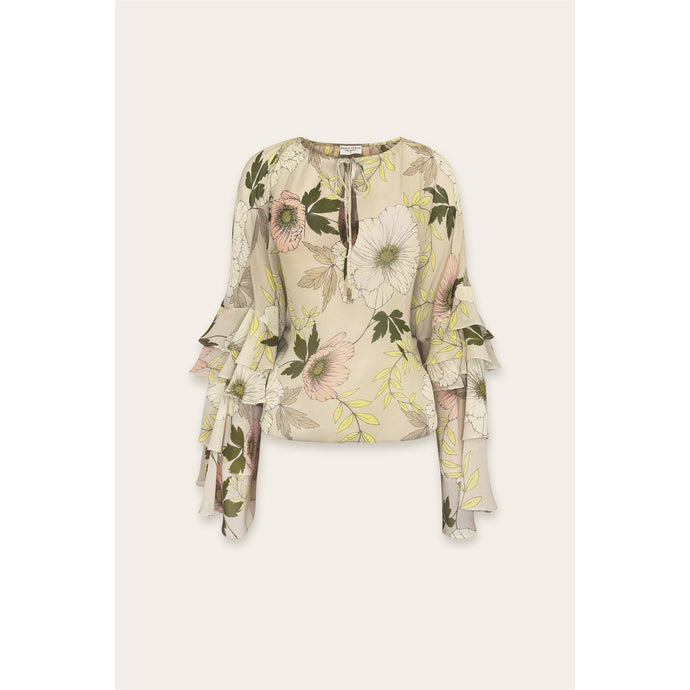 Blooming Tea Green Tea Time Ruffle Detail Blouse