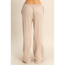 Dark Taupe Mineral Washed Drawstring Waist Relaxed Pants
