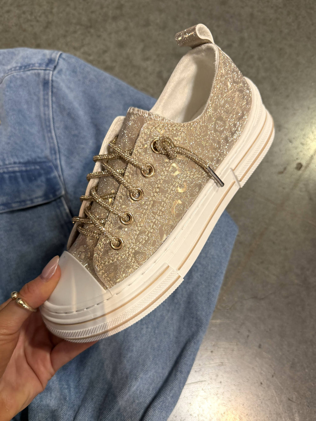 Gold Aman Leopard Shine Very G Womens Sparkly Sneaker